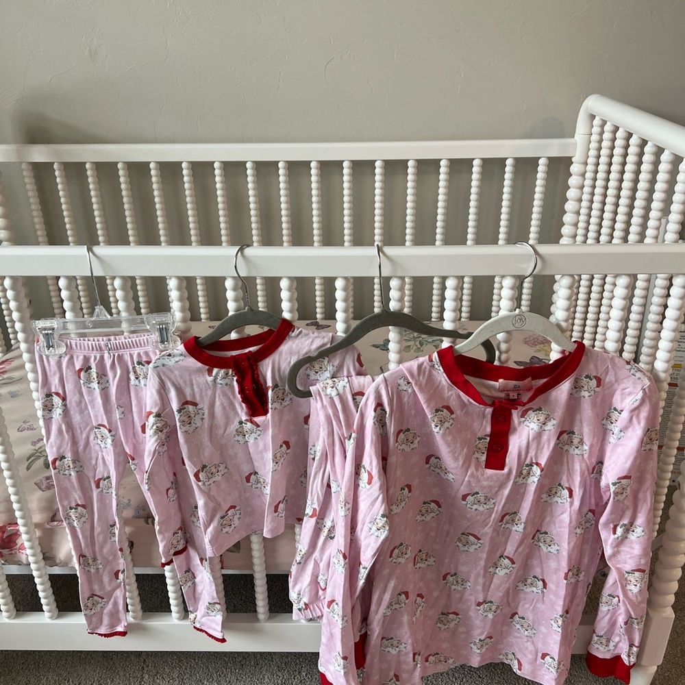 Mommy and me Smocking Bird Christmas Santa pajamas